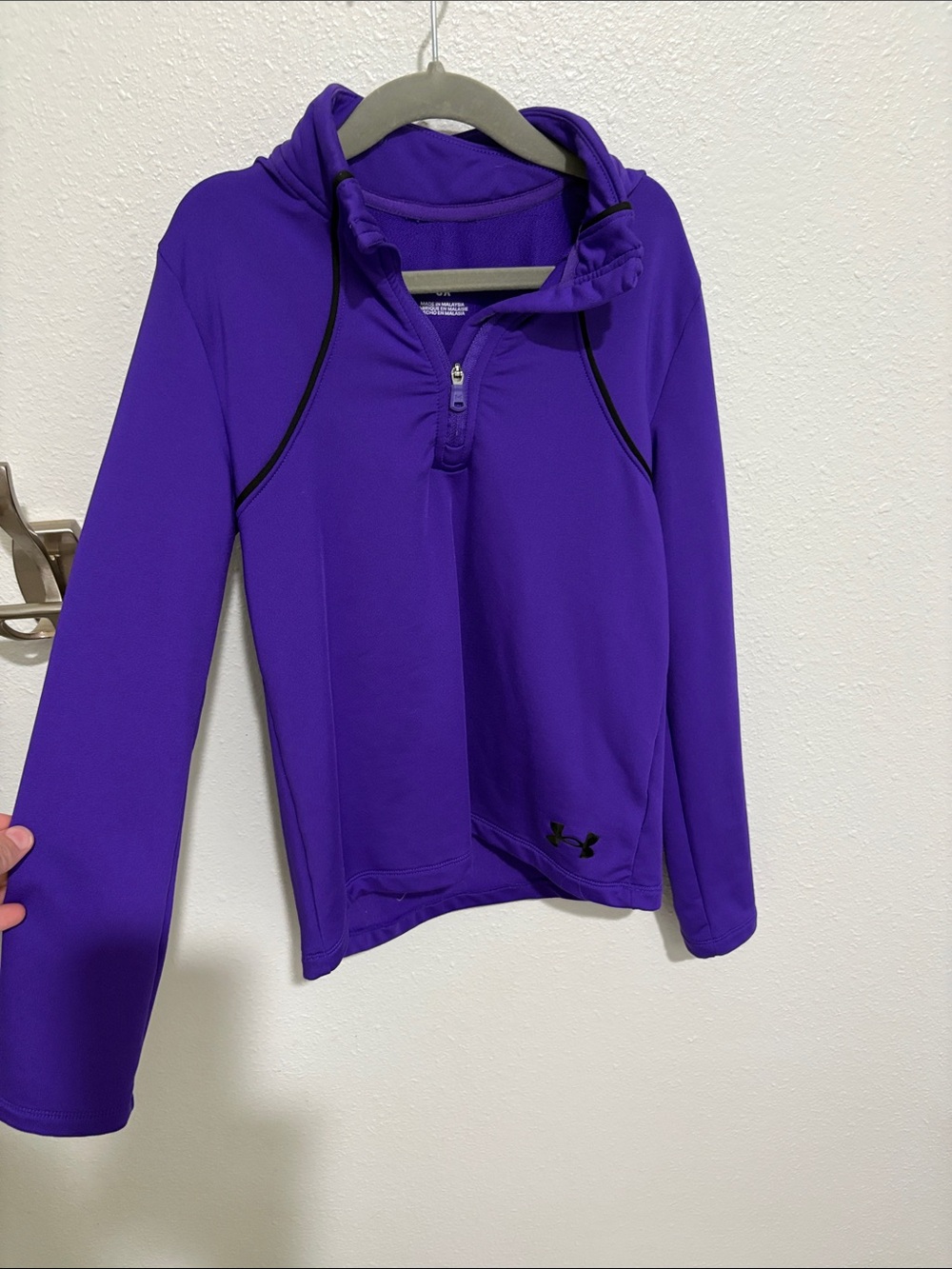 Under Armour Purple Performance Half-Zip Hoodie with Black Accent
